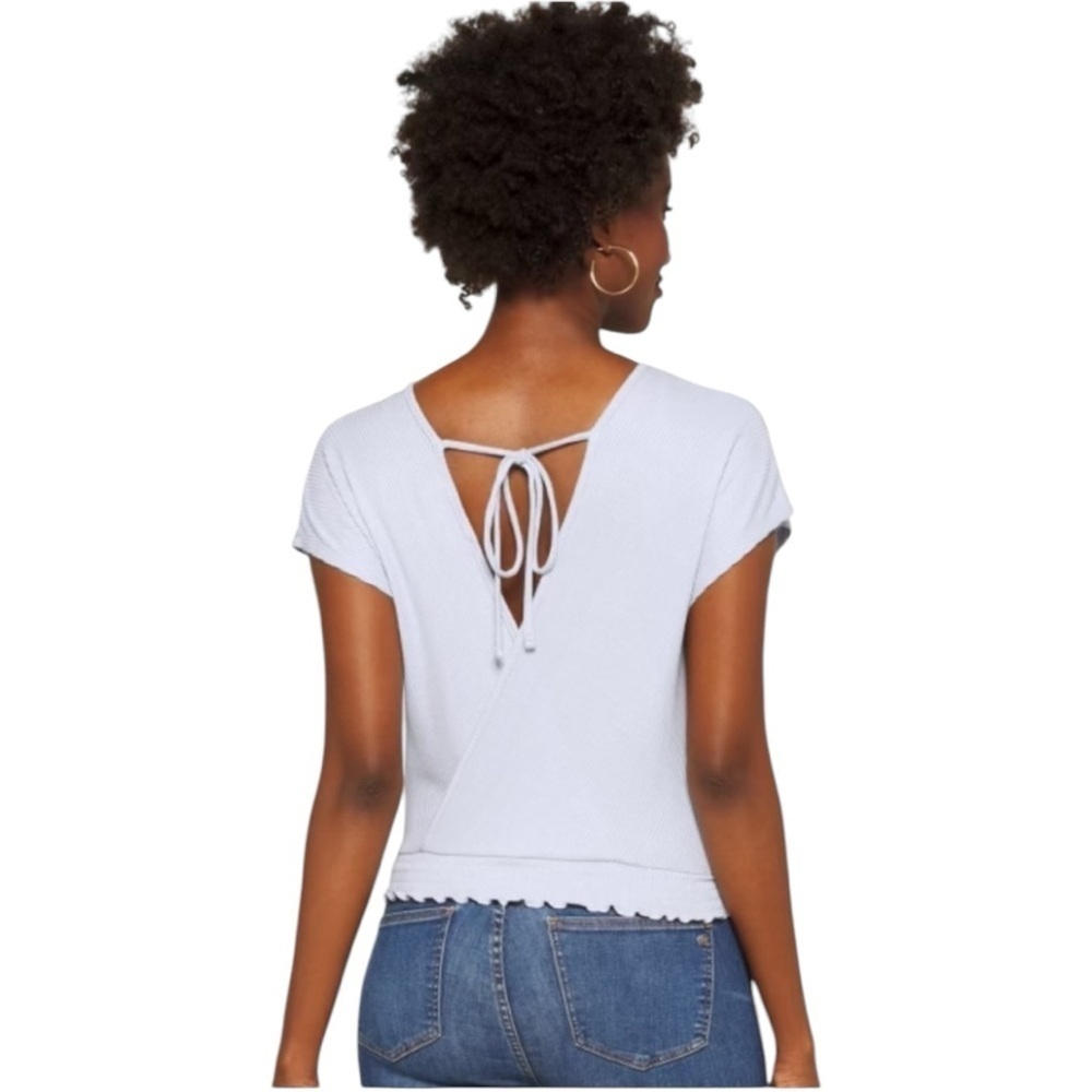 Women's White V-Neck Top - Picture 2 of 16